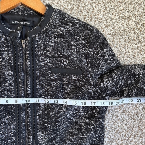 A. Giannetti Black Grey Tweed Blazer Suit Jacket Formal Small - Picture 6 of 7